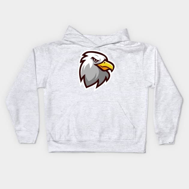 Eagle Head Mascot Logo Kids Hoodie by Irkhamsterstock